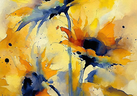 Watercolor flowers for Ukraine 